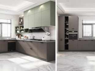 Affordable L-shaped Kitchen Cabinet Melamine PLCC20076