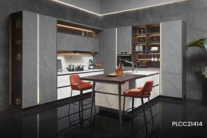 Modern Grey Kitchen Cabinet Sintered Surface PLCC21414
