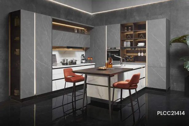 Modern Grey Kitchen Cabinet Sintered Surface PLCC21414