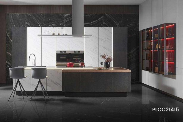 Modern Open Kitchen Cabinet With Island PLCC21415