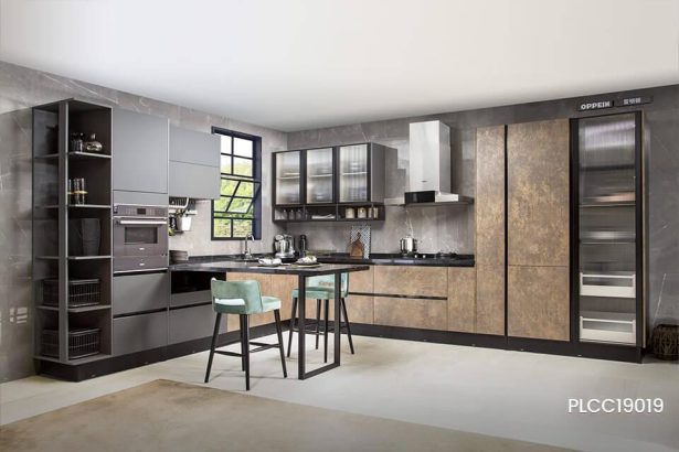 L Shaped Modern Design Complete Kitchen Cabinets Set PLCC19019