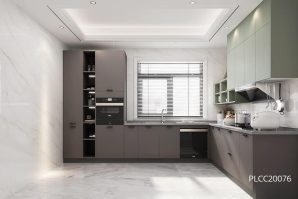 Affordable L-shaped Kitchen Cabinet Melamine PLCC20076