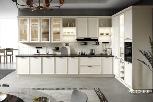 White PVC Shaker Kitchen Cabinet PLCC20101