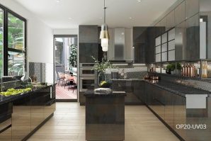 High-end Modern Kitchen Cabinet in UV Lacquer Finish OP20-UV03