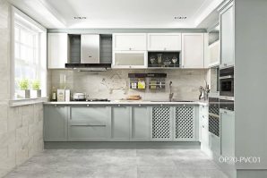 Small Country Style Shaker Kitchen Cabinet OP20-PVC01