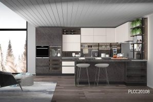 Modern Two-Tone Lacquered Kitchen Cabinet PLCC20108