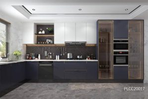 Lacquer Modern Navy Blue Kitchen Cabinets PLCC20017