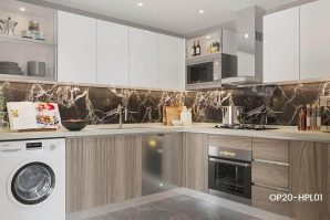 Popular Kitchen Color In White Wood Grain OP20-HPL01