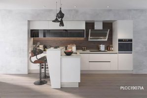 Modern White I-Shape Melamine Kitchen PLCC19071A