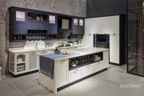 Blue Matt Shaker Kitchen with Thermofoil Design PLCC19101