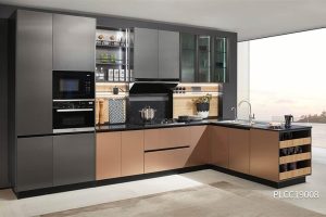 Metal Laminate Handless Kitchen PLCC19008