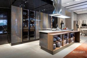 Industrial Style Open Melamine Kithen With Island PLCC19001