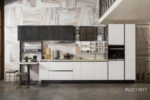 Laminate and UV Lacquer Straight Line Kitchen PLCC17017