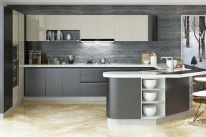 Contemporary/Modern High Gloss Lacquer Kitchen Cabinet OP15-L10