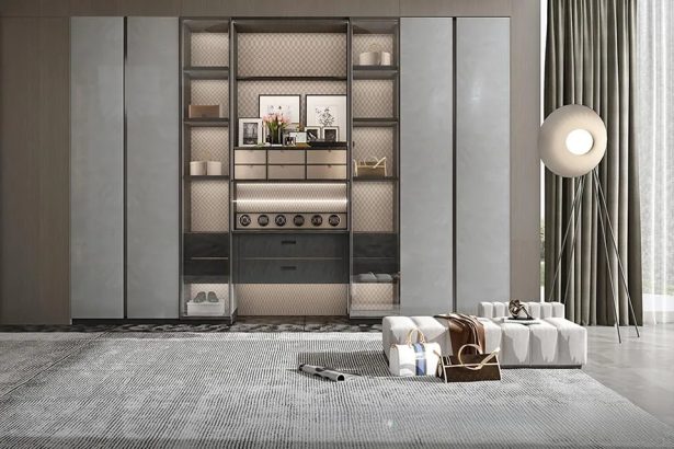 Custom Handleless Hinged Grey Wardrobe - THOR