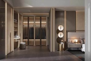 Modern Luxury Leather Finish Walk in Closet for Sale - NIER