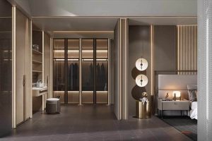 Modern Luxury Leather Finish Walk in Closet for Sale - NIER