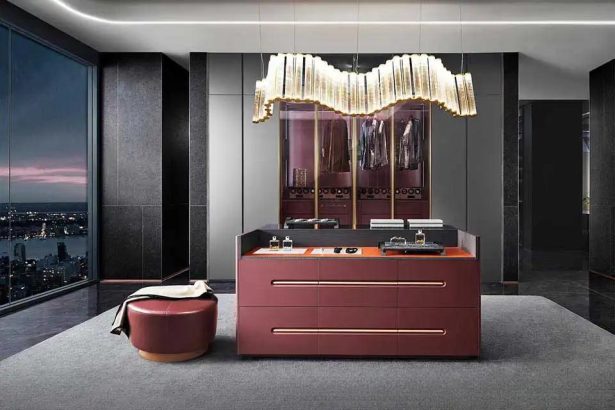 Modern Black and Red Custom Wardrobe for Sale - TITAN