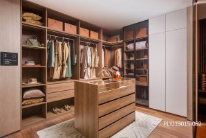 Wood Grain Melamine Walk In Closet PLYJ19015-082
