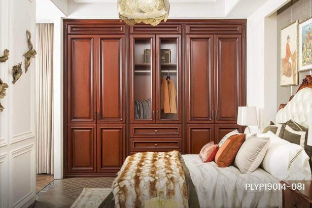 Transitional PVC Wood Grain Hinged Wardrobe PLYP19014-081