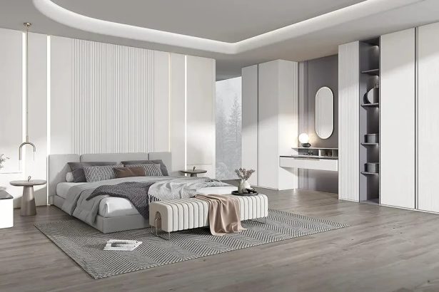 White & Light Grey Interior Solution Open Closet - Time Quest