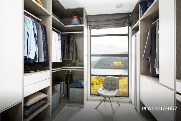 White and Grey Galley Walk in Closet PLYJ17017-057