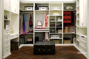 Contemporary White Lacquer Walk-in Wardrobe YG91519