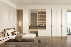 Modern White and Pudding Yellow Melamine Wardrobe - The Cannage