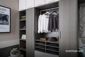 Hinged Wardrobe with Open Shelves PLYP17026-055