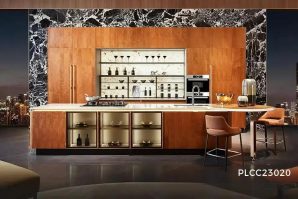 Retro Luxury Custom Veneer Kitchen Cabinet Design - GREENBERG