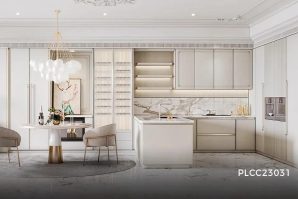 Modern Light Grey French Kitchen Cabinets Design - SICILIAN HOLIDAY