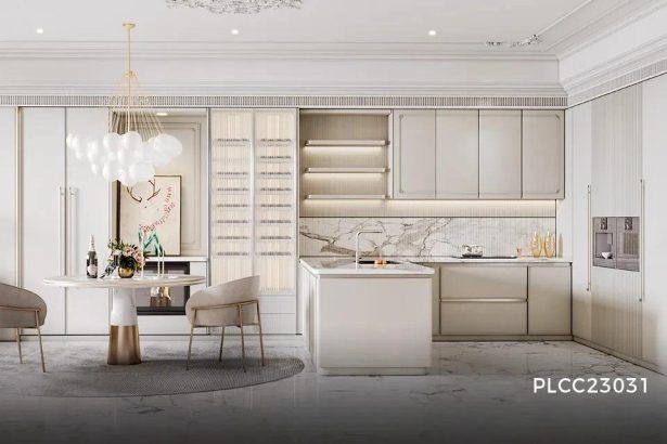 Modern Light Grey French Kitchen Cabinets Design - SICILIAN HOLIDAY