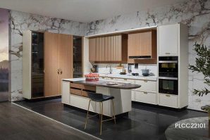 New Chinese Style Kitchen Cabinet with Island for Sale - DEWROMA
