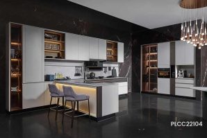 Custom L-shaped Modern Kitchen Cupboard - ANNE